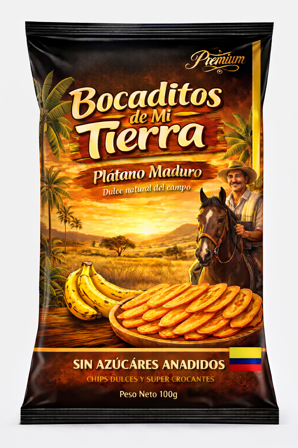Chips de platano maduro