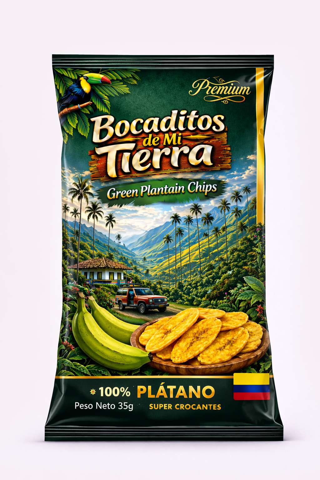 Chips de platano verde enteros